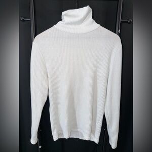 NFINITY Ivory Ribbed Turtleneck Sweater